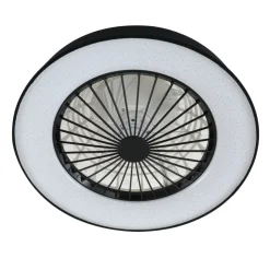 Lindby LED-loftventilator Mace, sort, støjsvag, Ø 47 cm