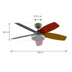 Lindby LED-loftventilator Jonte, træ, DC, støjsvag, Ø 106 cm