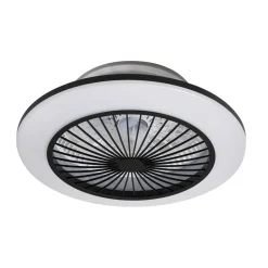 Lindby LED-loftventilator Mamuti, sort, støjsvag, Ø 55 cm
