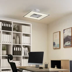 Lindby LED-loftventilator Romea, kantet, DC, støjsvag, 60 cm