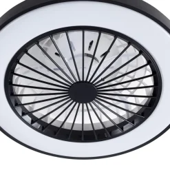Lindby LED-loftventilator Teleo, Ø48 cm, sort, DC, Tuya