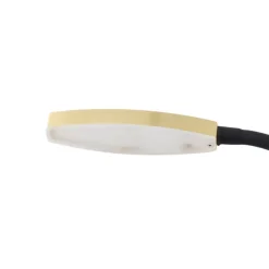 Lindby LED-læselampe Flexola, guld, rund, metal, stik