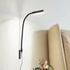 Lindby LED-læselampe Flexola, sort, kantet, stik
