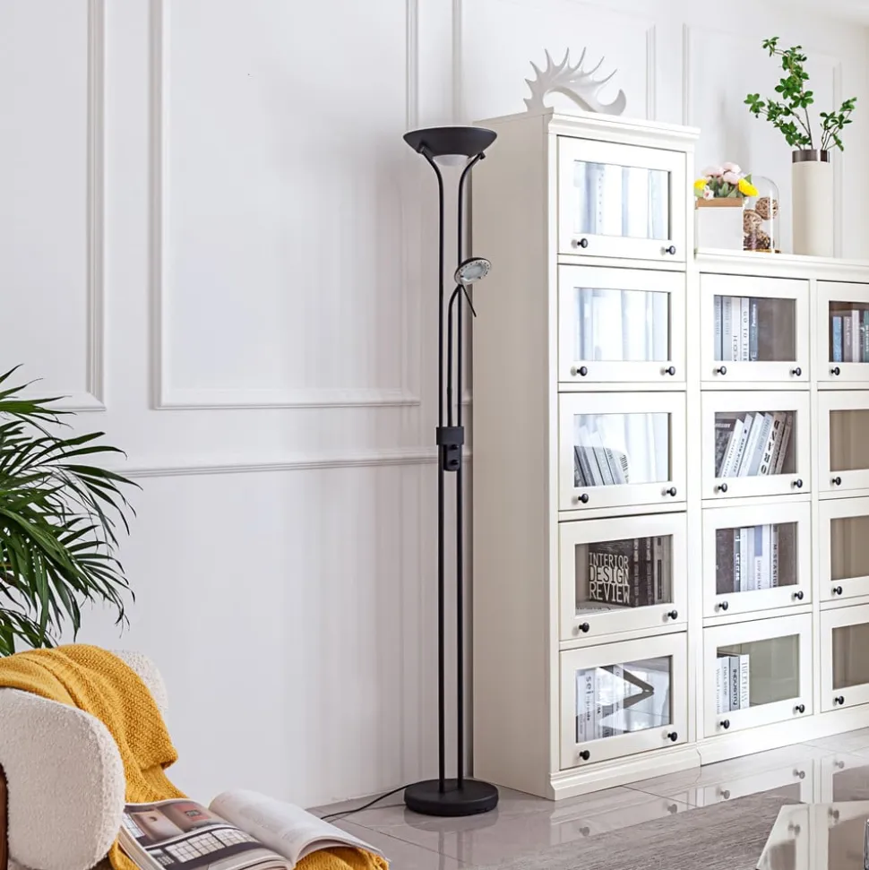 Lindby LED-læselampe Josefin, sort, læselampe, dæmpbar