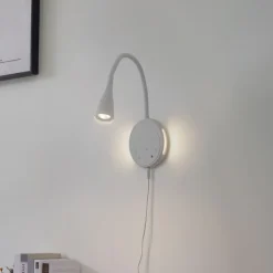 Lindby LED-læselampe Zayna, hvid, CCT, USB, dæmpbar, timer