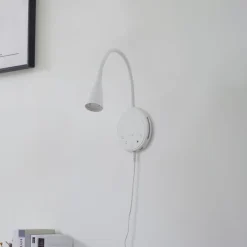 Lindby LED-læselampe Zayna, hvid, CCT, USB, dæmpbar, timer