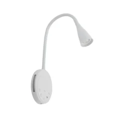 Lindby LED-læselampe Zayna, hvid, CCT, USB, dæmpbar, timer