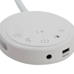 Lindby LED-læselampe Zayna, hvid, CCT, USB, dæmpbar, timer