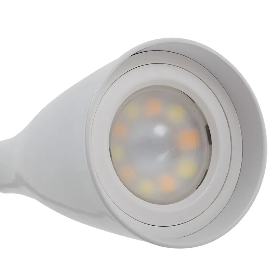 Lindby LED-læselampe Zayna, hvid, CCT, USB, dæmpbar, timer