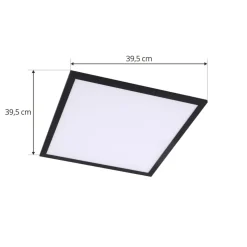 Lindby LED-panel Enhife, sort, 40 x 40 cm, metal, 4.000K