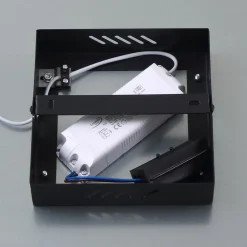 Lindby LED-panel Enhife, sort, 40 x 40 cm, metal, 4.000K