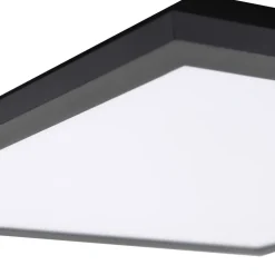 Lindby LED-panel Enhife, sort, 30 x 30 cm, metal, 4.000K