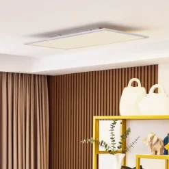 Lindby LED-panel Lamin, hvid, 80 cm, CCT, dæmpbar, fjernbetjening
