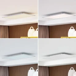 Lindby LED-panel Lamin, hvid, 80 cm, CCT, dæmpbar, fjernbetjening