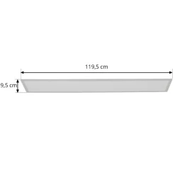 Lindby LED-panel Lamin, hvid, 120 cm, CCT, dæmpbar, fjernbetjening