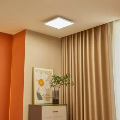 Lindby LED-panel Lamin, hvid, 40 cm, CCT, dæmpbar, fjernbetjening
