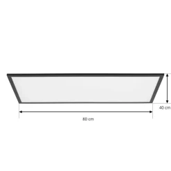 Lindby LED-panel Lamin, sort, 80 cm, CCT, dæmpbar, fjernbetjening