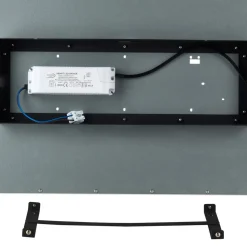 Lindby LED-panel Lamin, sort, 120 cm, CCT, dæmpbar, fjernbetjening