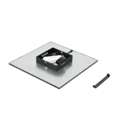 Lindby LED-panel Lamin, sort, 40 cm, CCT, dæmpbar, fjernbetjening