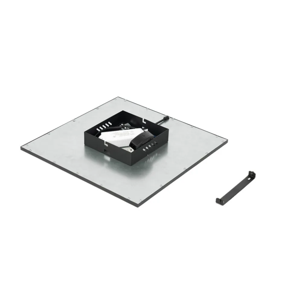 Lindby LED-panel Lamin, sort, 40 cm, CCT, dæmpbar, fjernbetjening