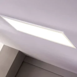 Lindby LED-panel Livel, 4000K, 80 cm x 30 cm, sølv, metal