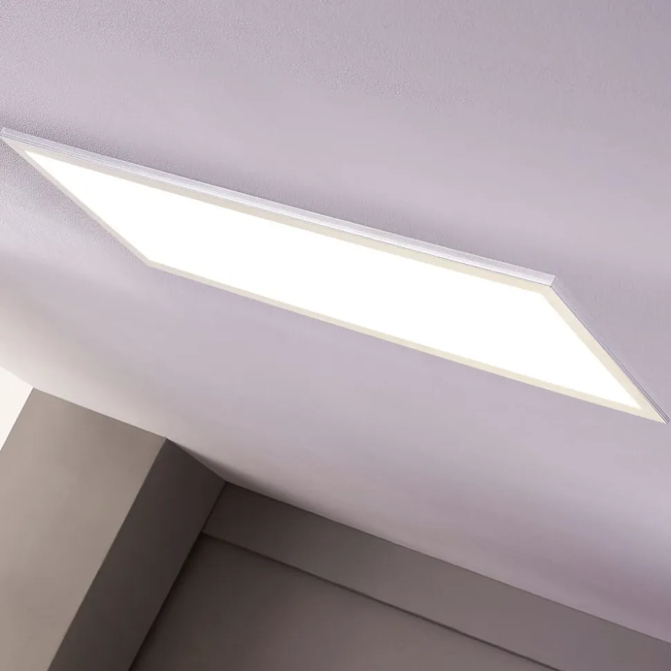 Lindby LED-panel Livel, 4000K, 80 cm x 30 cm, sølv, metal