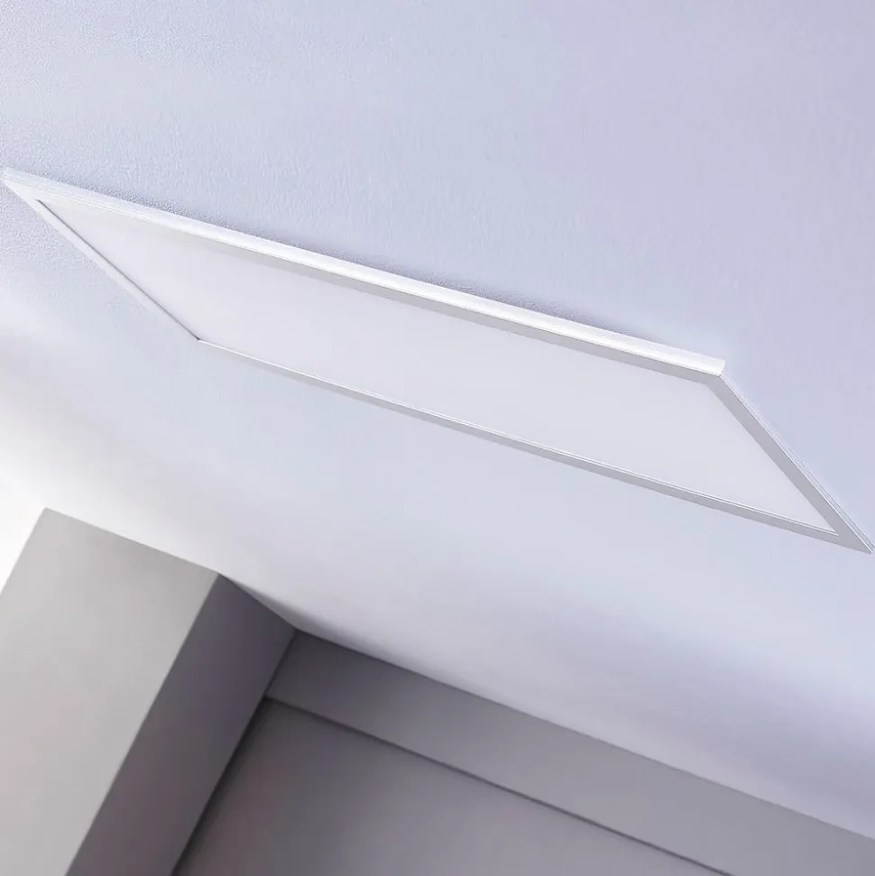 Lindby LED-panel Livel, 4000K, 80 cm x 30 cm, sølv, metal