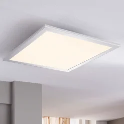 Lindby LED-panel Livel, sæt med 2, 4.000 K, 40 x 40 cm, sølv