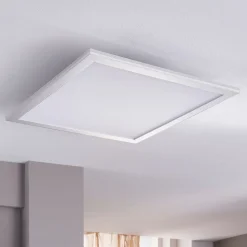Lindby LED-panel Livel, sæt med 2, 4.000 K, 40 x 40 cm, sølv