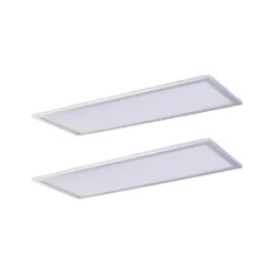 Lindby LED-panel Livel, sæt med 2, 4.000 K, 80 x 30 cm, sølv