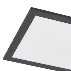 Lindby LED-panel Nelios, 80 x 30 cm, 4.000K, sort, metal