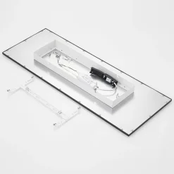 Lindby LED-panel Nelios, 80 x 30 cm, 4.000K, sort, metal