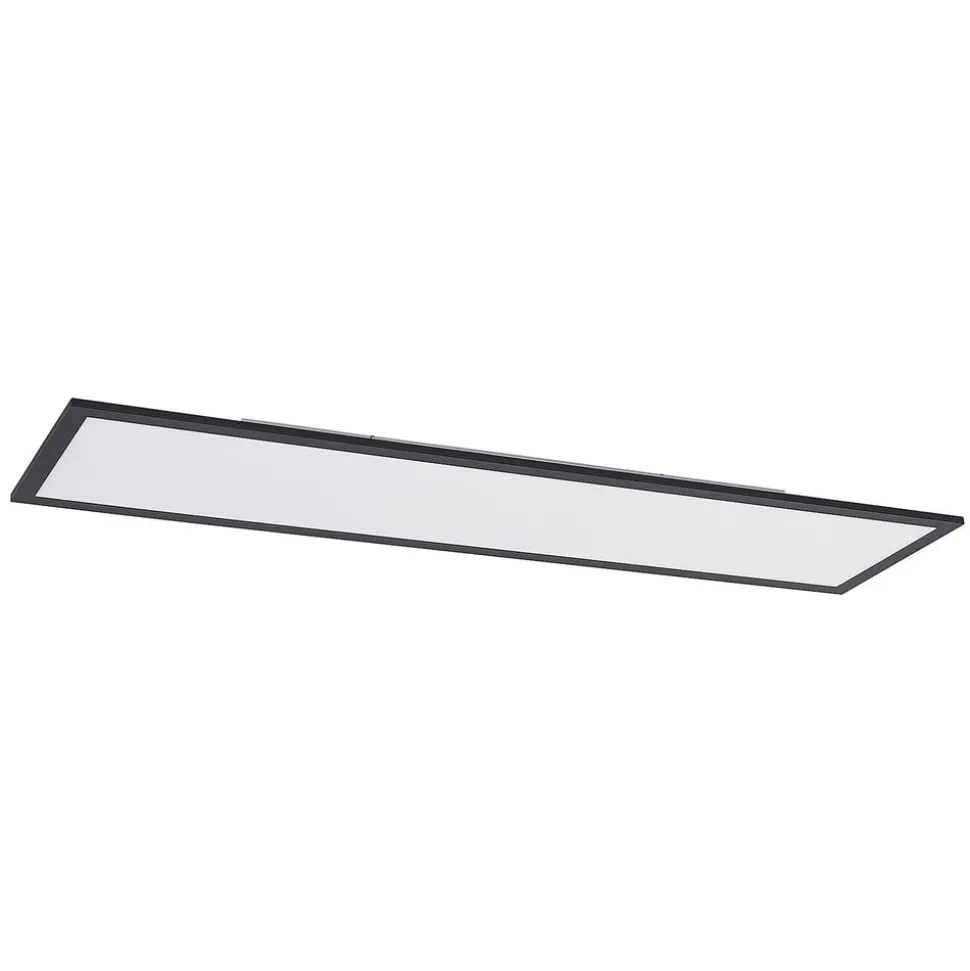Lindby LED-panel Nelios, 120 x 30 cm, 4000K, sort, metal