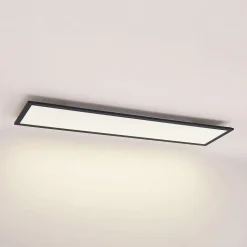 Lindby LED-panel Nelios, 120 x 30 cm, 4000K, sort, metal