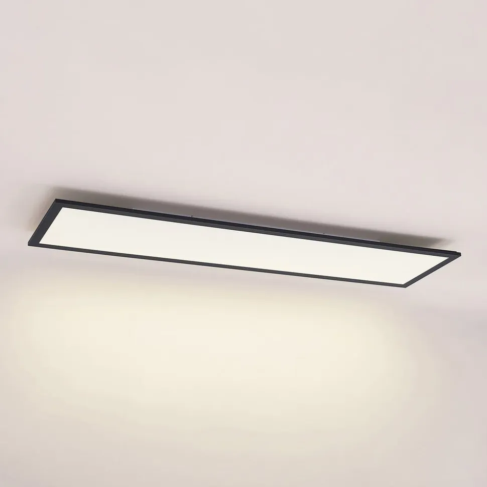 Lindby LED-panel Nelios, 120 x 30 cm, 4000K, sort, metal