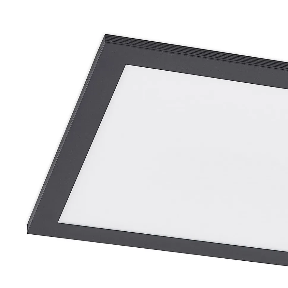 Lindby LED-panel Nelios, 120 x 30 cm, 4000K, sort, metal
