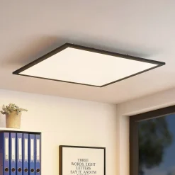 Lindby LED-panel Nelios, 62 x 62 cm, 4.000K, sort, metal