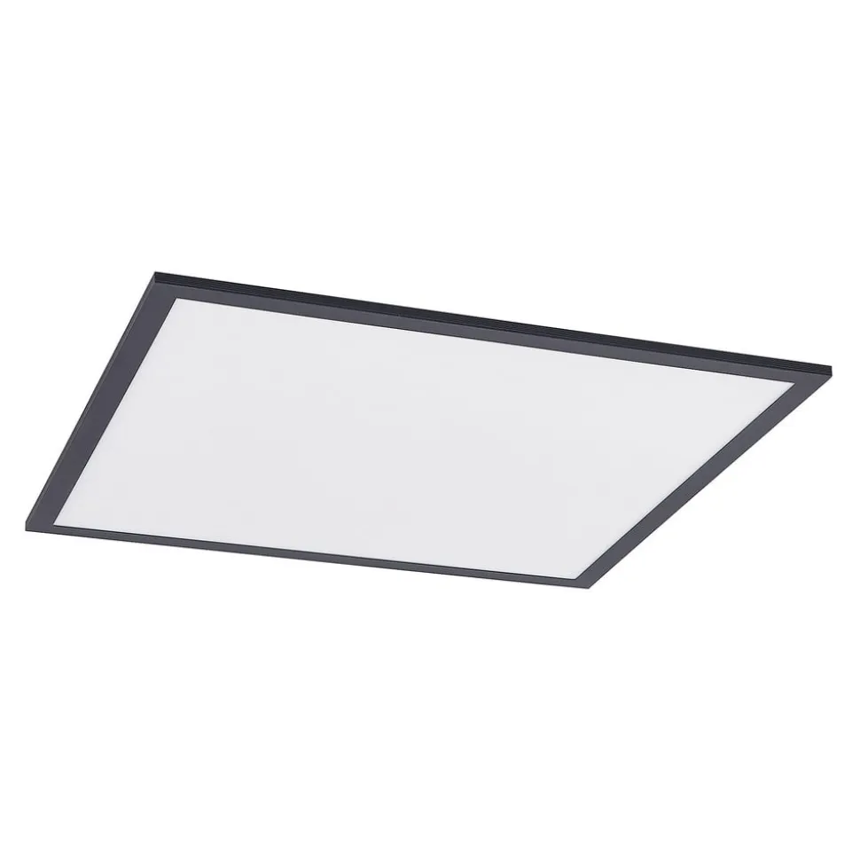 Lindby LED-panel Nelios, 62 x 62 cm, 4.000K, sort, metal