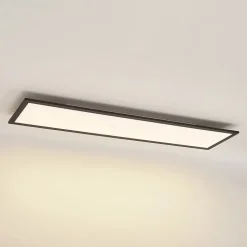 Lindby LED-panel Nelios, 120 x 30 cm, CCT, sort, metal