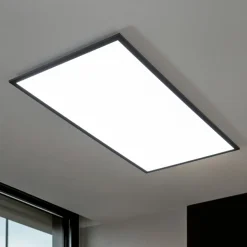 Lindby LED-panel Nelios, 120 x 60 cm, CCT, sort, metal