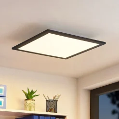 Lindby LED-panel Nelios, 40 x 40 cm, CCT, sort, metal