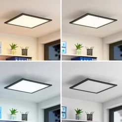 Lindby LED-panel Nelios, 40 x 40 cm, CCT, sort, metal