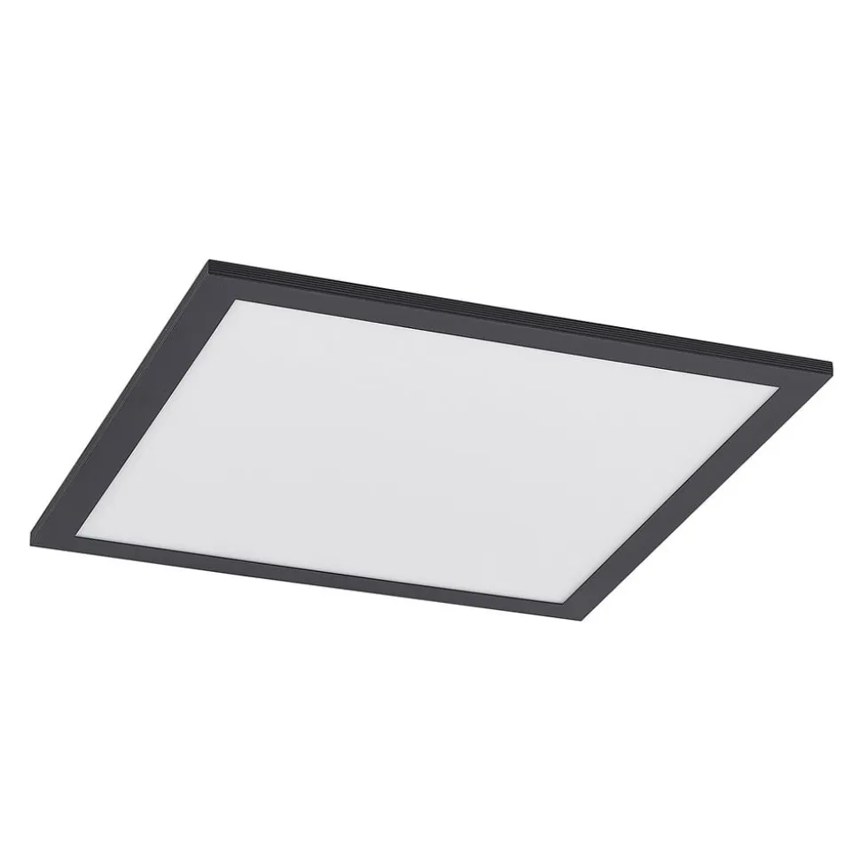 Lindby LED-panel Nelios, 40 x 40 cm, CCT, sort, metal