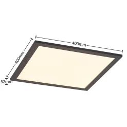 Lindby LED-panel Nelios, 40 x 40 cm, CCT, sort, metal
