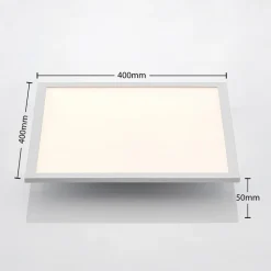 Lindby LED-panel Quais, 40 x 40 cm, hvid, aluminium, 4.000K