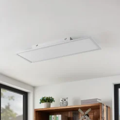 Lindby LED-panel Quais, 80 x 30 cm, hvid, metal, 4.000K