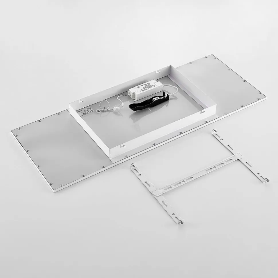 Lindby LED-panel Quais, 80 x 30 cm, hvid, metal, 4.000K