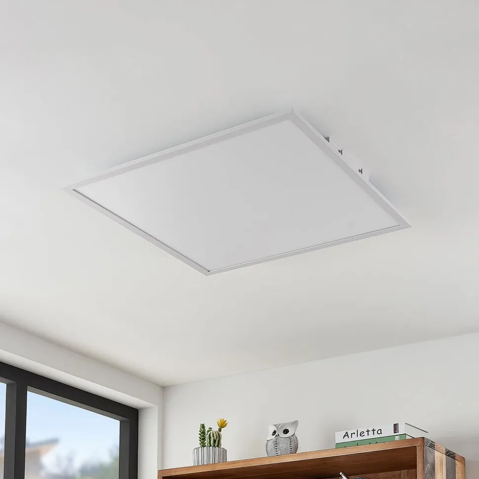 Lindby LED-panel Quais, 60 x 60 cm, hvid, aluminium, 4.000K