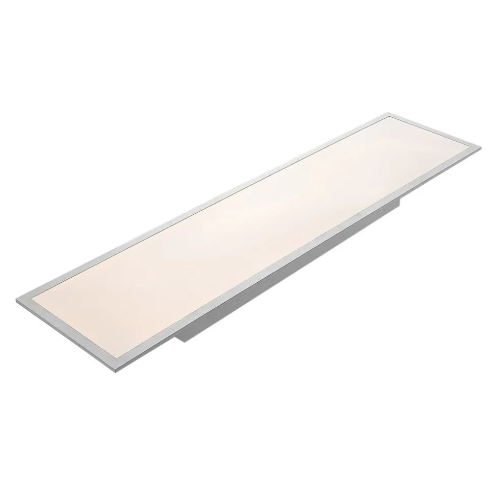 Lindby LED-panel Stenley, 4.000 K, 120 cm x 30 cm, sølv/hvid
