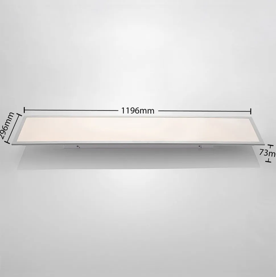 Lindby LED-panel Stenley, 4.000 K, 120 cm x 30 cm, sølv/hvid